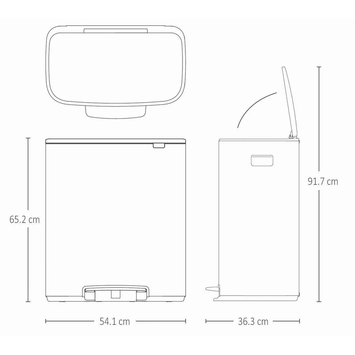 Brabantia Bo Treteimer, 2 x 30L, sanft schließender Deckel, hygienische Pedalöffnung 5