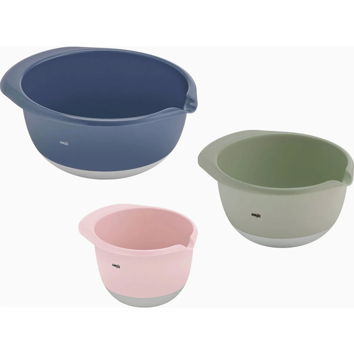 Emsa Rührschüssel K324S3 Prep&Bake, 3-teilig, rutschfester Boden, Ausgießlippe, stapelbar 2
