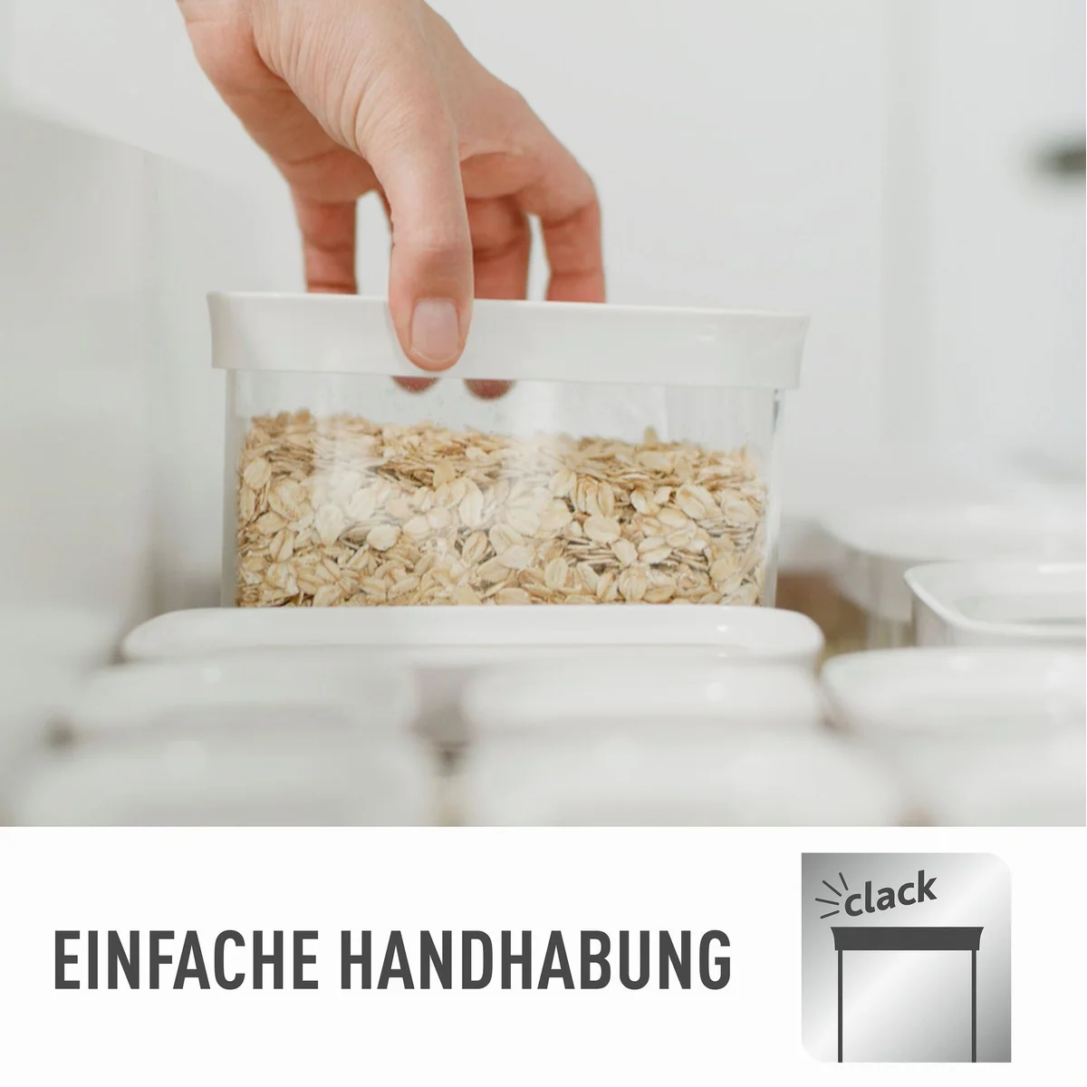 Emsa Optima Vorratsdose Set, 7-teilig, platzsparend, hygienisch, transparent 5