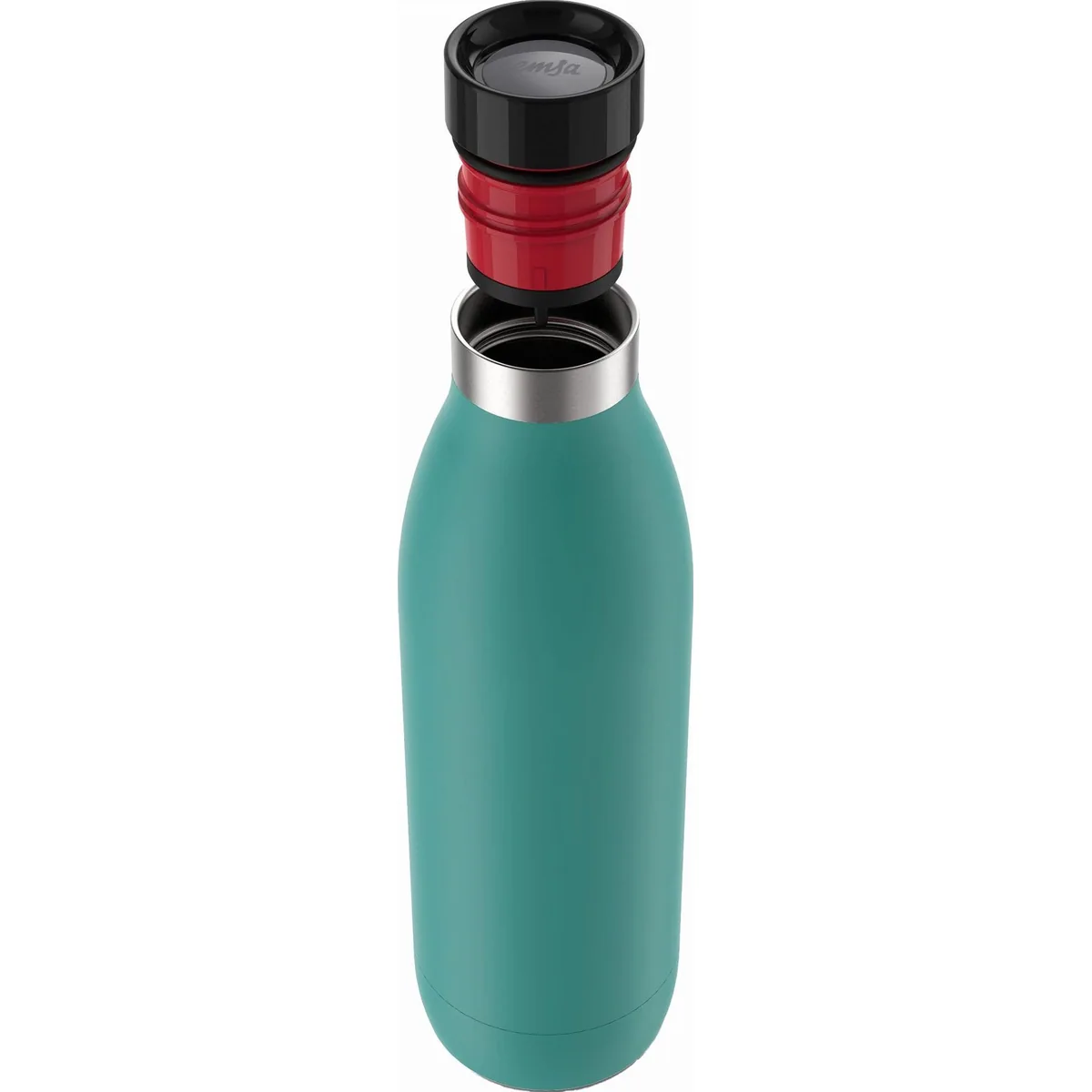 Emsa Bludrop Isolierflasche, 1 Liter, 360°-Trinköffnung, auslaufsicher, für heiße und kalte Getränke 2