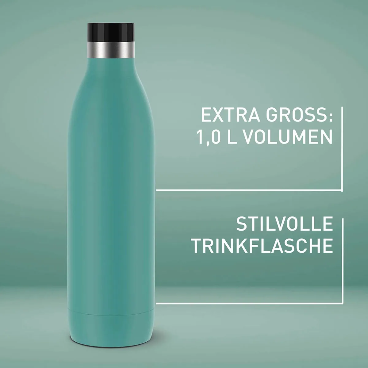 Emsa Bludrop Isolierflasche, 1 Liter, 360°-Trinköffnung, auslaufsicher, für heiße und kalte Getränke 5