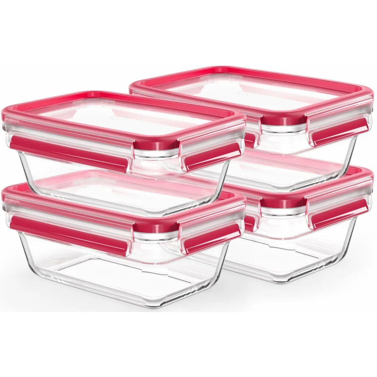Emsa Clip & Close Glas Set, 4-tlg., 100 % auslaufsicher, spülmaschinenfest