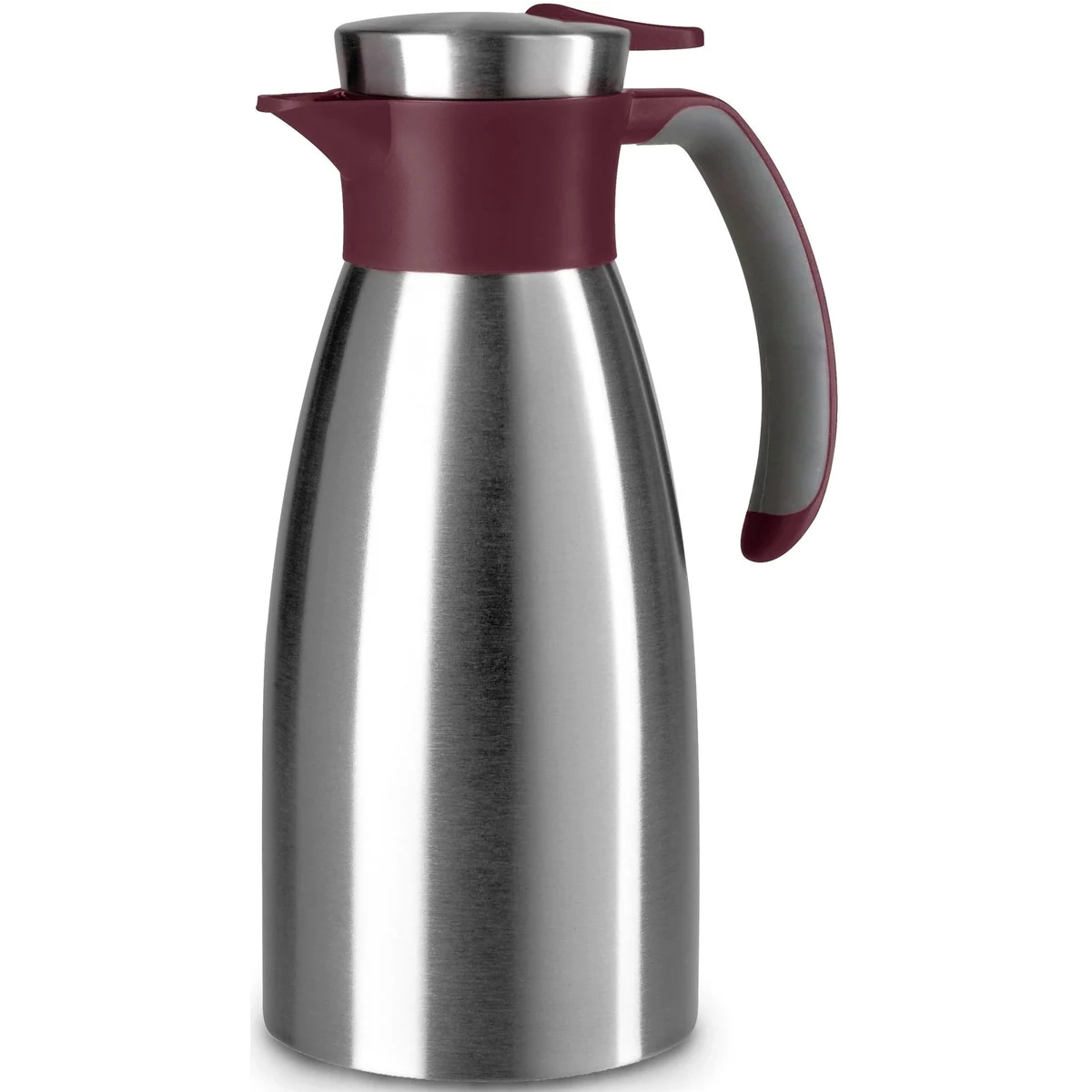 Emsa Isolierkanne Soft Grip, 1 l, rutschfester Halt, Quick Tip Verschluss