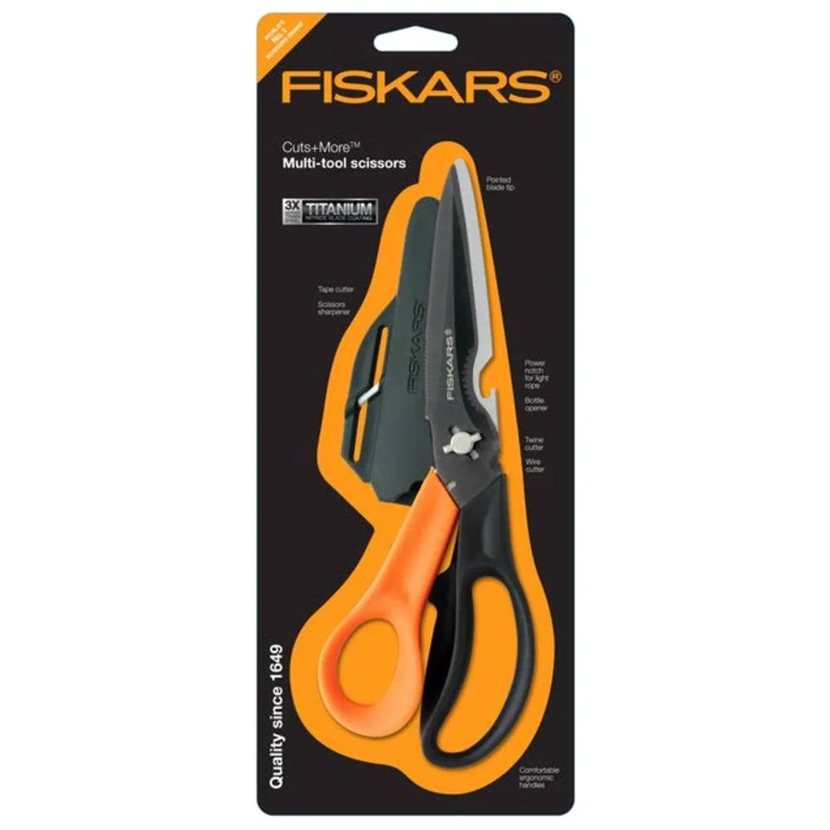 Fiskars Cuts + More Universalschere, vielseitig einsetzbar, ergonomisch gestaltet 4