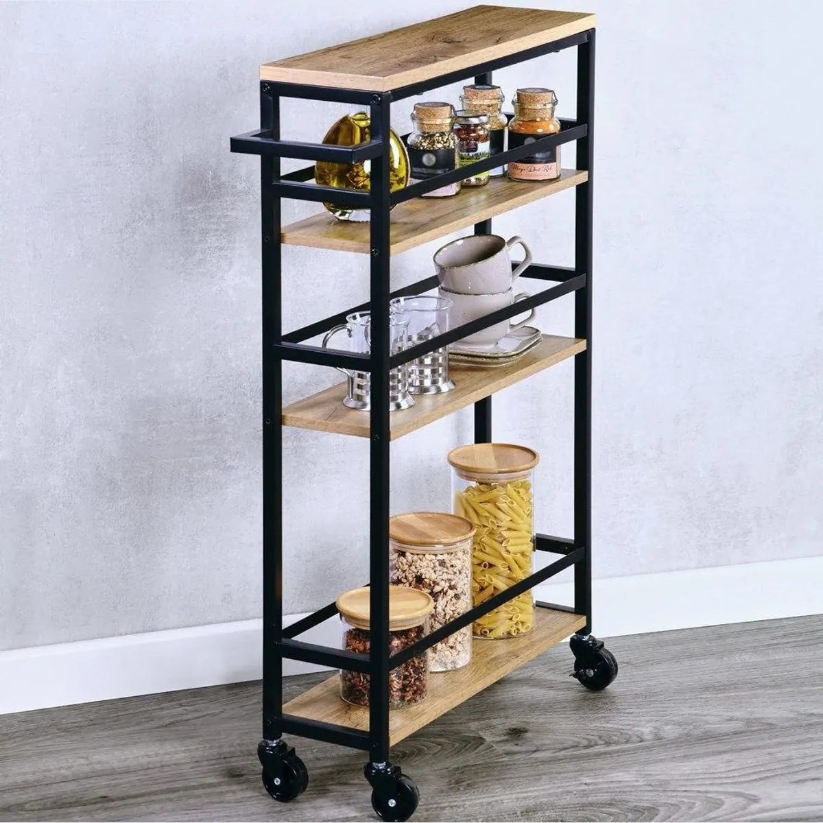 Kesper Nischenwagen, stabil und flexibel, 4 Rollen — ideal für Küche, Bad und Büro 4
