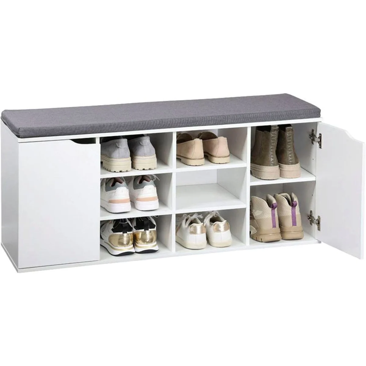 Kesper Schuhschrank mit Sitzkissen, 2 Türen, FSC-zertifiziert — stabil, variabel einstellbar, puristisches Design 4