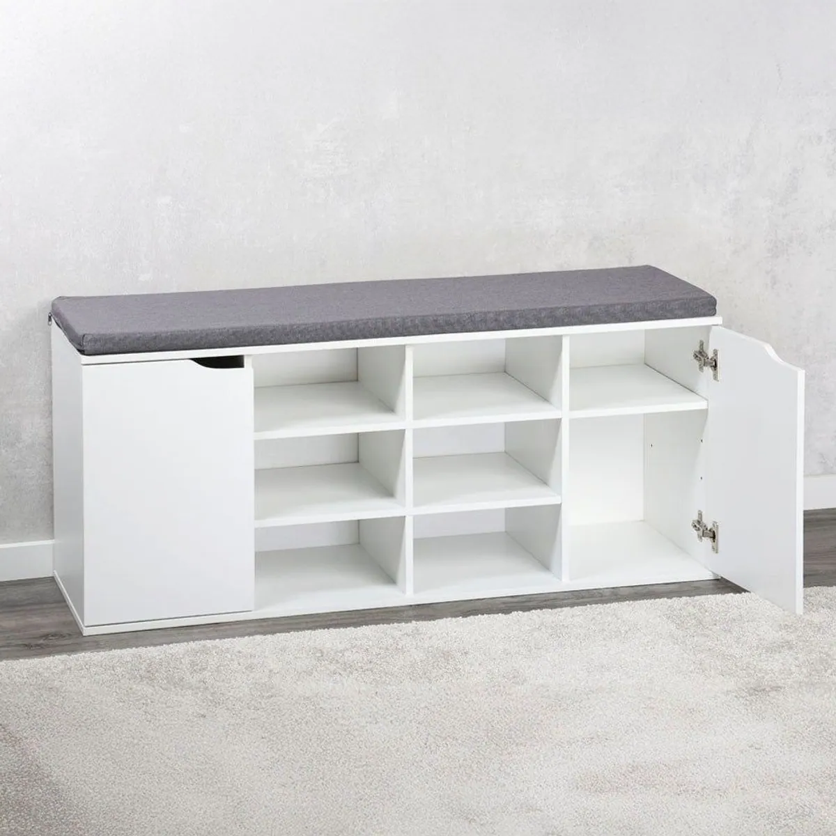 Kesper Schuhschrank mit Sitzkissen, 2 Türen, FSC-zertifiziert — stabil, variabel einstellbar, puristisches Design 5