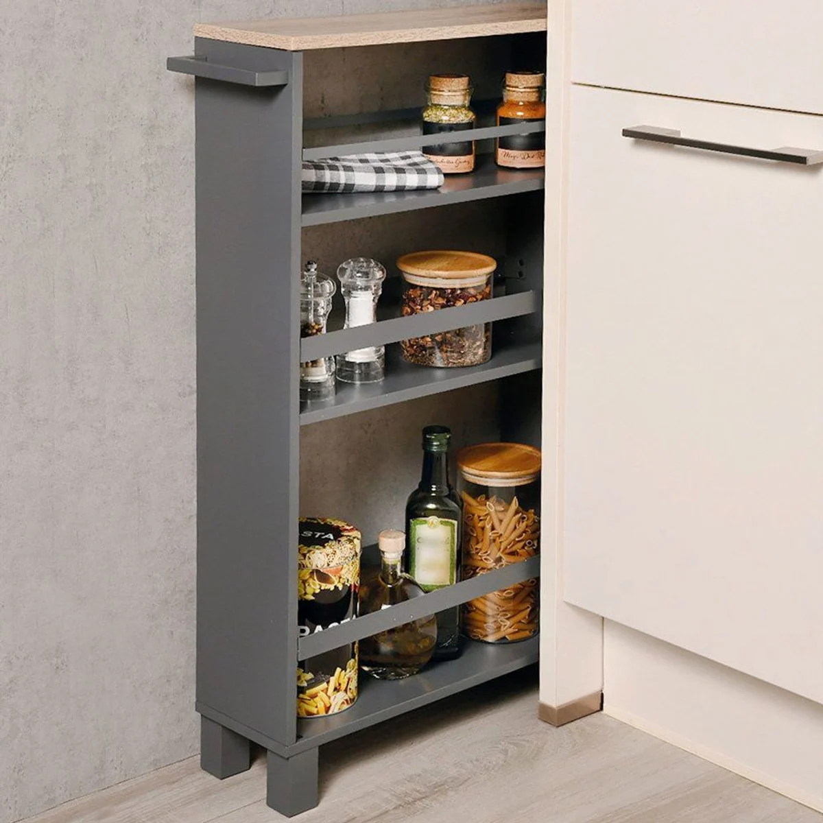 Kesper Nischenwagen, platzsparendes Design, FSC-zertifiziert, mit 2 Rollen 4