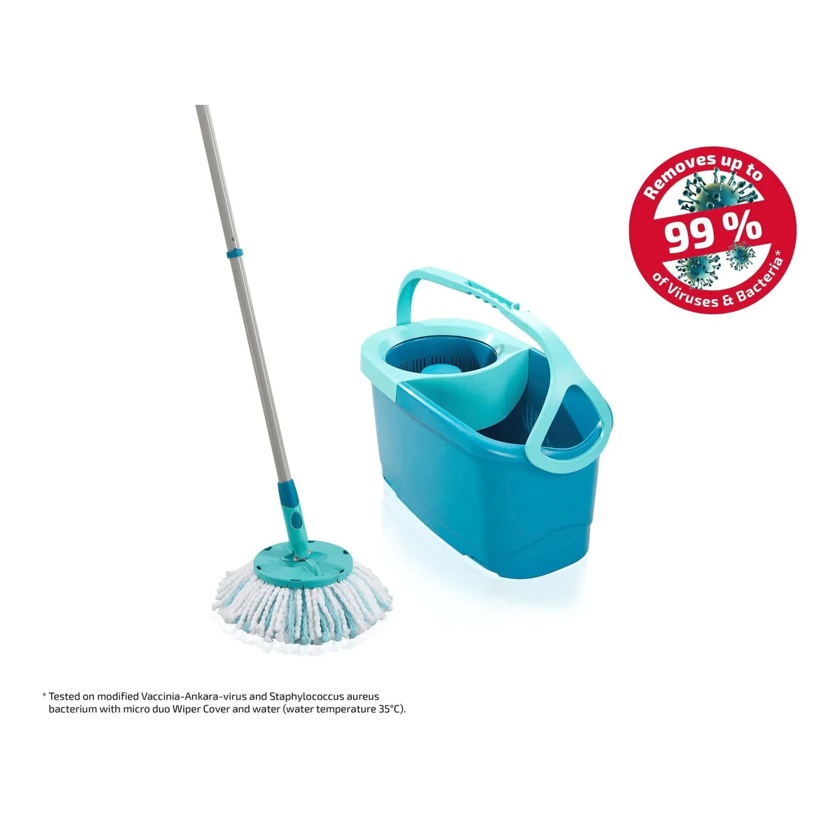 Leifheit CLEAN TWIST Disc Mop Ergo, 4-teilig, Teleskopstiel, 360° Gelenk 2