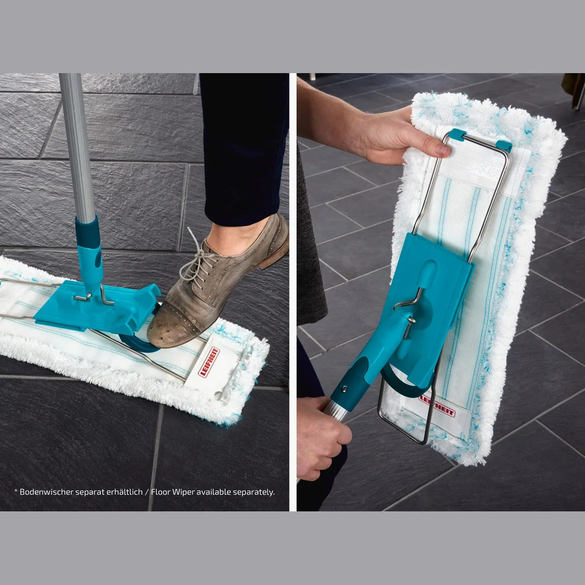 Leifheit Wischbezug Profi XL micro duo, 2er Set, Waschbar, 2-Faser-System, für glatte Böden 5