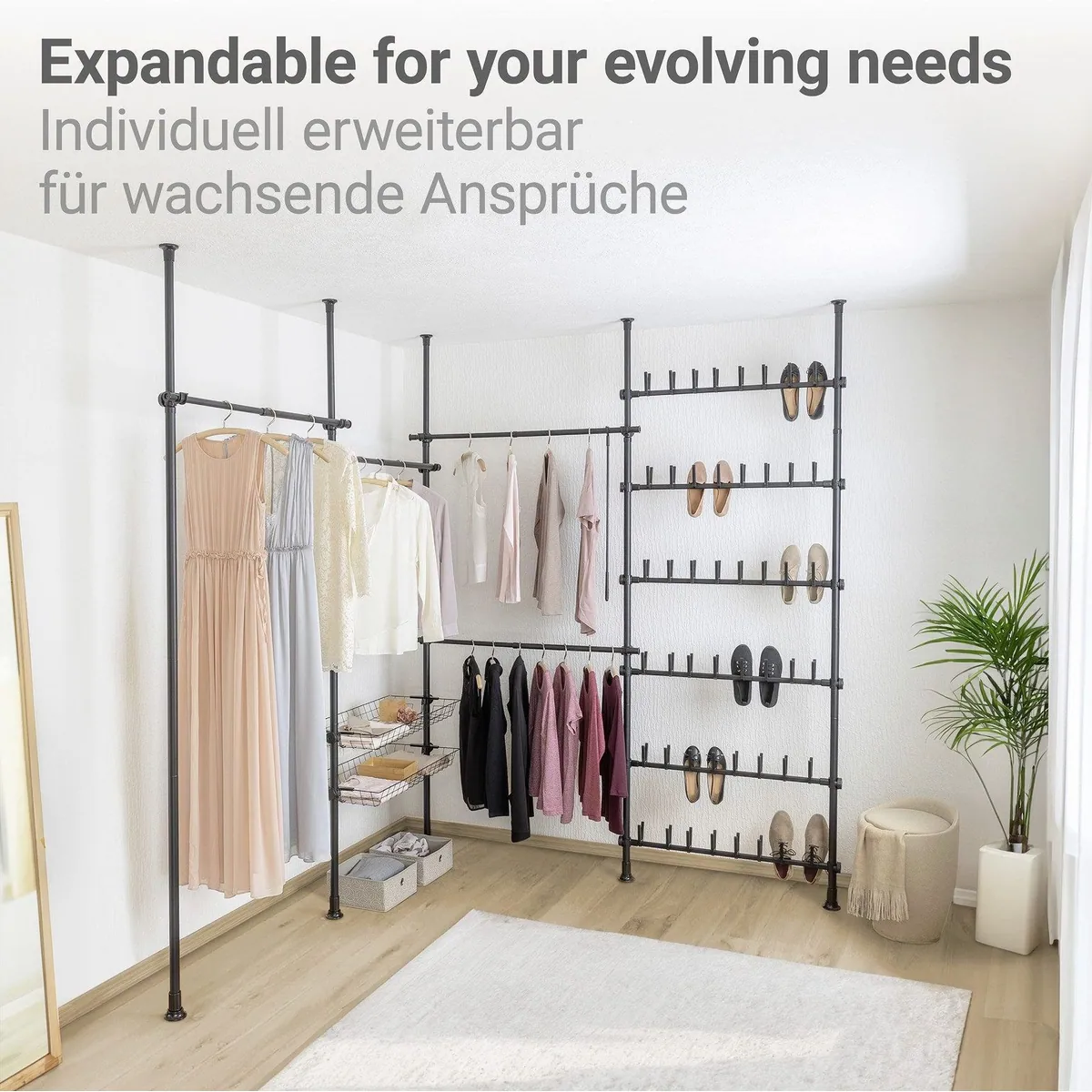 WENKO Herkules Basic Teleskopregal, verstellbar in Höhe & Breite, ohne Bohren 3