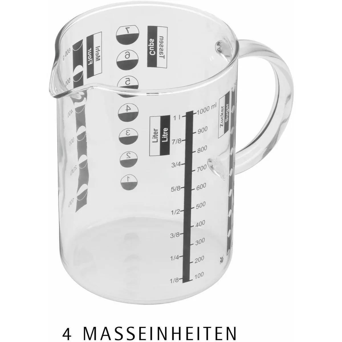 WMF Messbecher Gourmet, präzise Messskalen, hochwertiges Glas, vielseitig einsetzbar 2