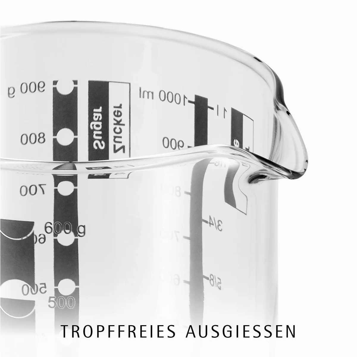 WMF Messbecher Gourmet, präzise Messskalen, hochwertiges Glas, vielseitig einsetzbar 3