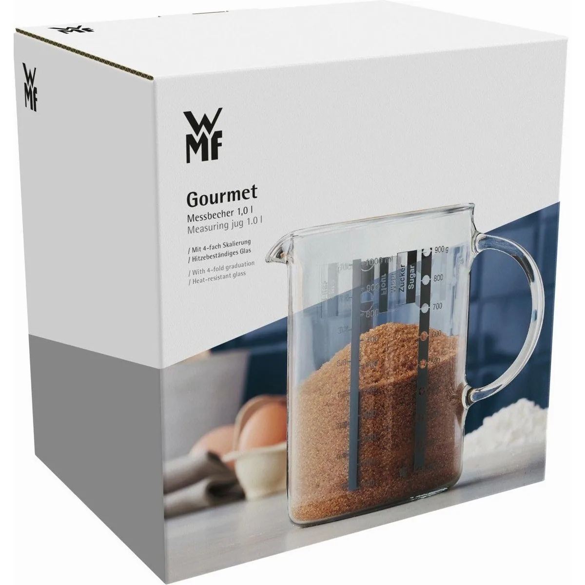 WMF Messbecher Gourmet, präzise Messskalen, hochwertiges Glas, vielseitig einsetzbar 5