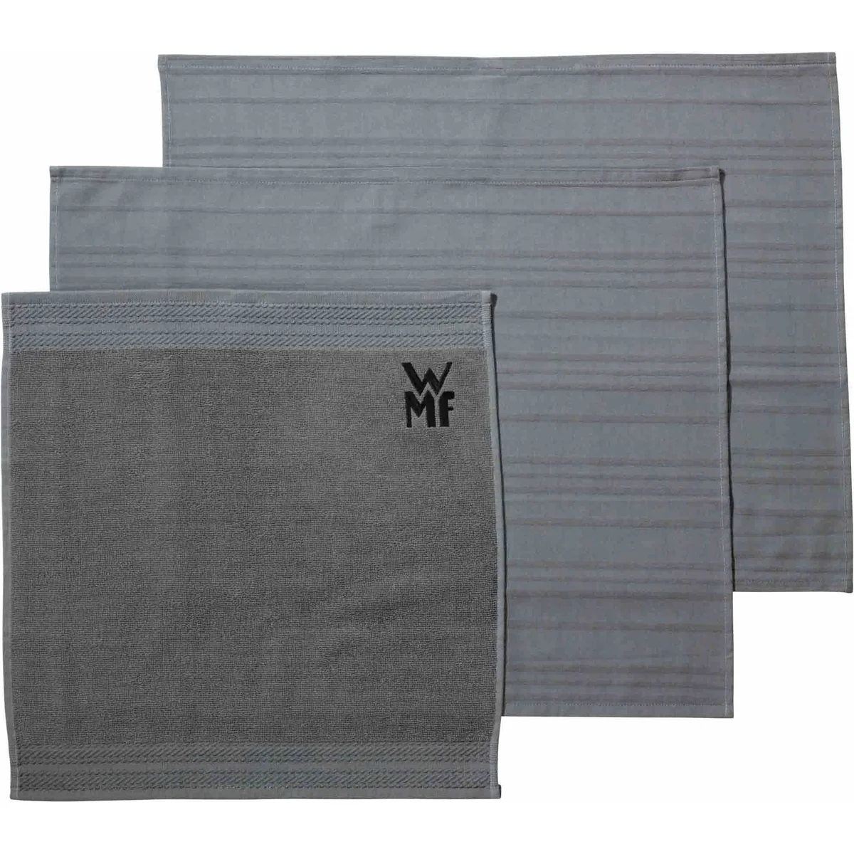 WMF Geschirrtuch Set, 3-teilig, 100% Baumwolle, fusselfrei und saugfähig 2