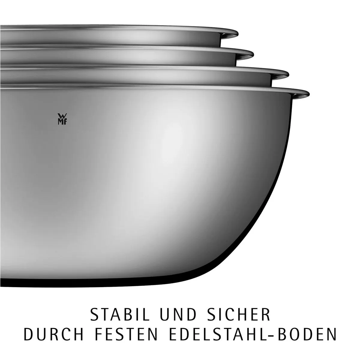 WMF Gourmet Schüssel Set 4-tlg., 360° Schüttrand, rostfreier Edelstahl, stapelbar 4
