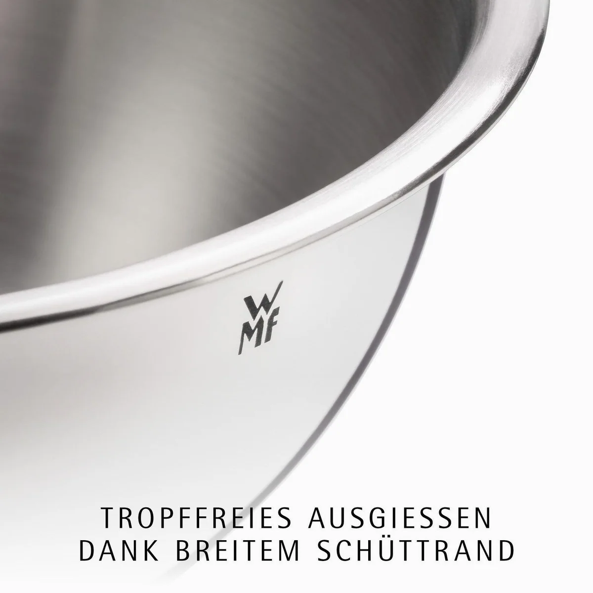 WMF Gourmet Schüssel Set 4-tlg., 360° Schüttrand, rostfreier Edelstahl, stapelbar 5
