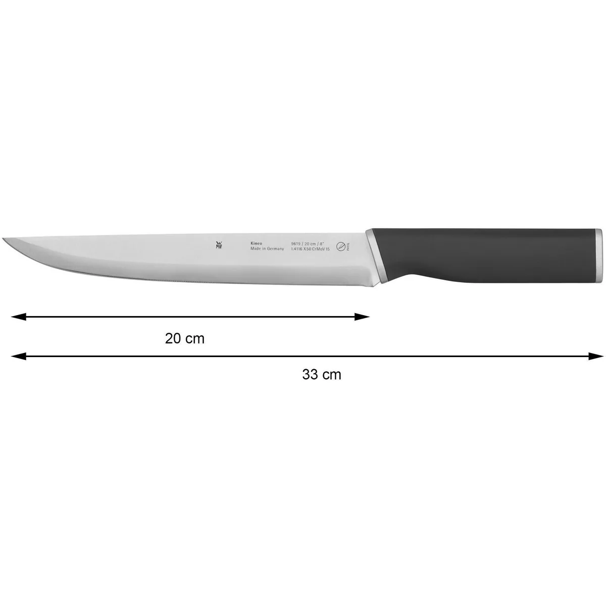 WMF Kineo Messer-Set, 3-teilig, Kochmesser 33 cm, Fleischmesser 33 cm, Gemüsemesser 20,3 cm 4