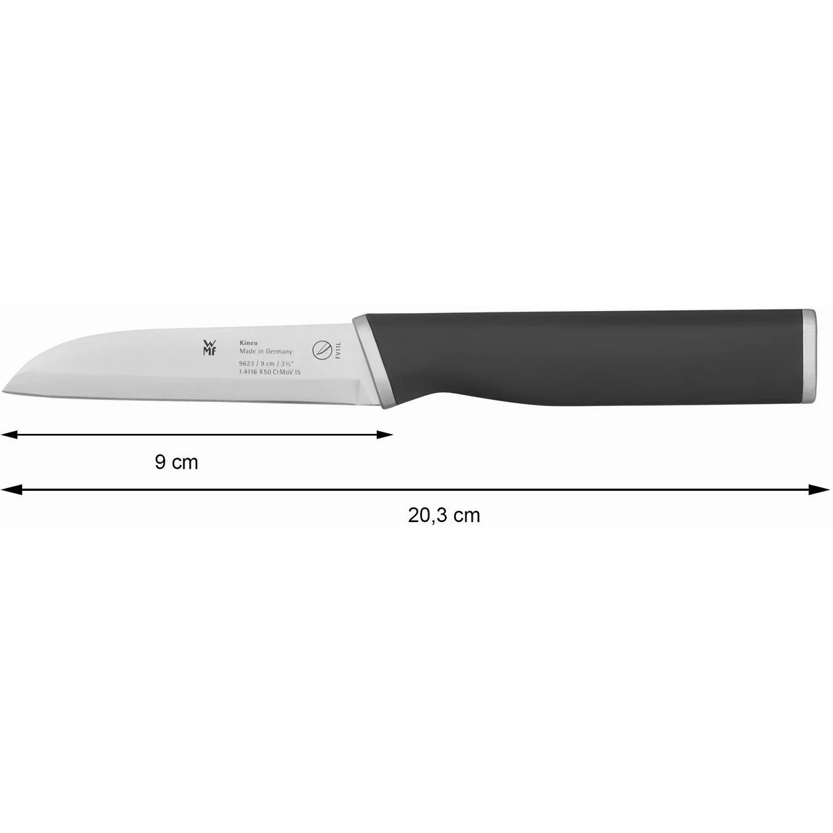 WMF Kineo Messer-Set, 3-teilig, Kochmesser 33 cm, Fleischmesser 33 cm, Gemüsemesser 20,3 cm 5