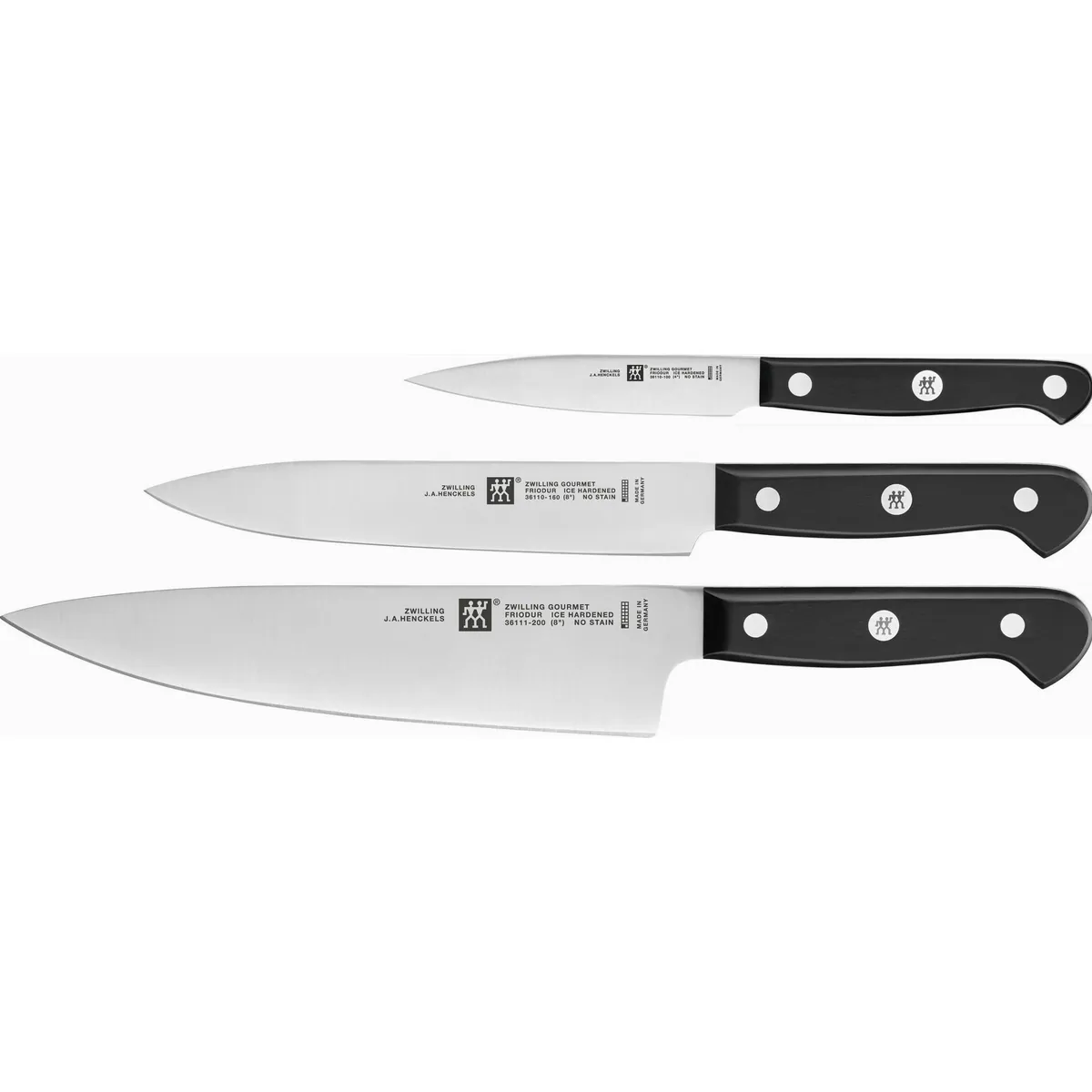 Zwilling Gourmet Messer-Set, 3-teilig, FRIODUR Klingen – robust, leicht, ergonomisch