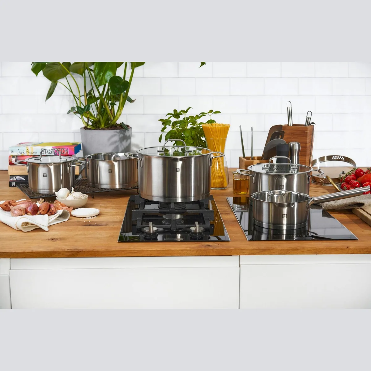 Zwilling Topf-Set TrueFlow, 5-teilig, Edelstahl 18/10, integrierte Siebfunktion 2